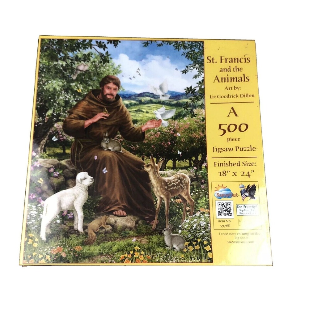 Sunsout Saint Francis & Animals Jigsaw Puzzle Catholic Church NEW Sealed 500 Pcs